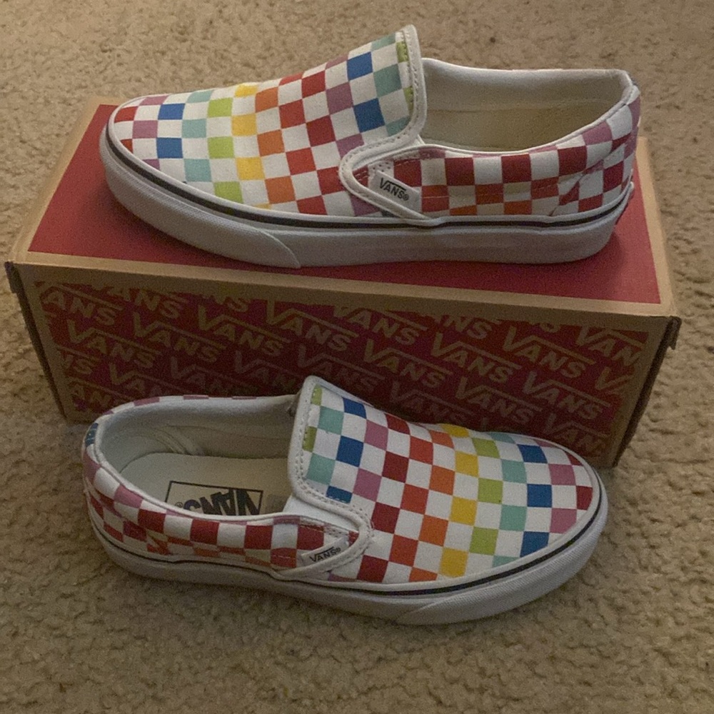Vans Classic Slip-On (Checkerboard) Rainbow